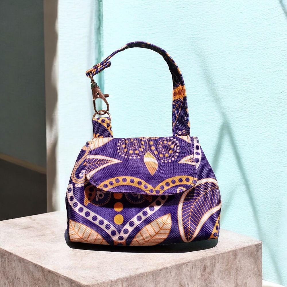 Purple Mini Micro Bag - Boho Mandala Micro Bag Charm AirPods Holder